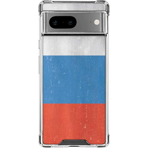 Russian Flag Distressed Google Pixel 8a Clear Case